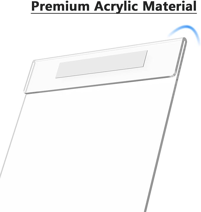 MaxGear Acrylic Sign Holder 8.5 x 11 inch 6 Pack, Wall Mount Sign Holder with Double-Sided Tape, Clear Plastic Sign Holders, Document Flyer Acrylic Picture Frame for Office, Home, Store