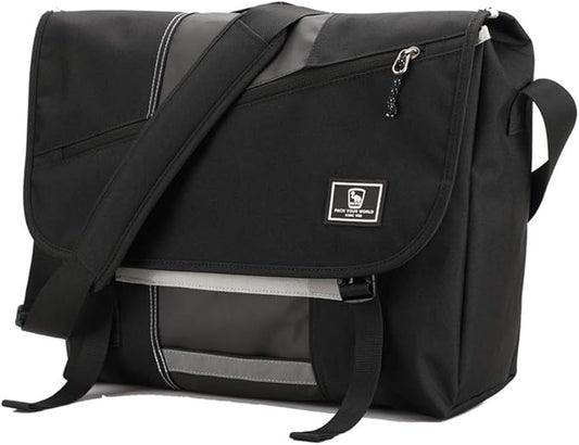 OIWAS Small Messenger Bag for Men/Women Crossbody Travel Briefcase Bags Shoulder Bag Canvas 14 Inch Laptop Computer Satchel Bag Work Black