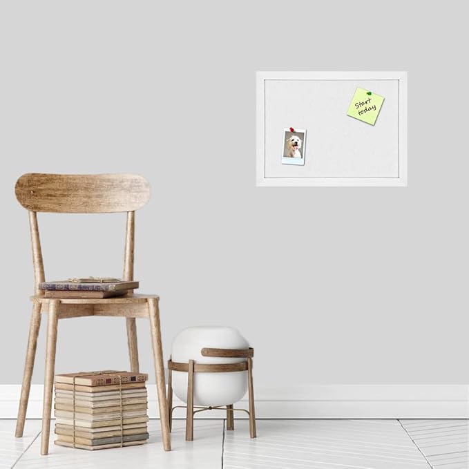 TORASO Cork Board Bulletin Board, Cork Boards for Walls with Pins, Eye Bolts, gaskets, Screws, Pin Board for Office, School and Home (White, 17“x23-1P)
