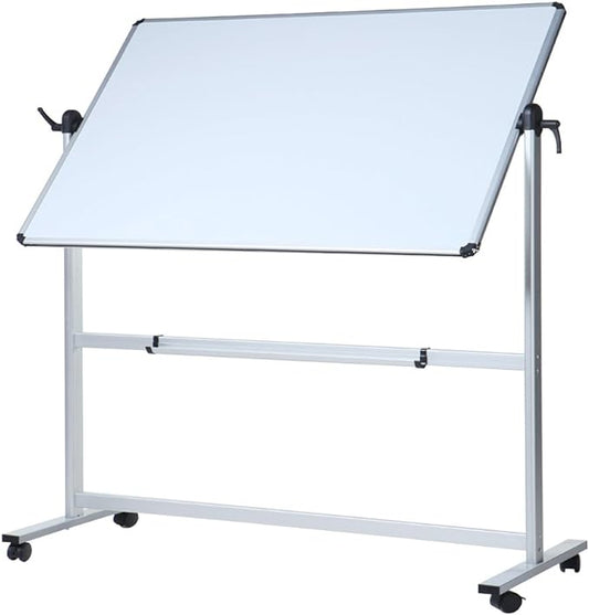 VIZ-PRO Double-Sided Magnetic Mobile Whiteboard,60 x 48 Inches Aluminum Frame & Stand