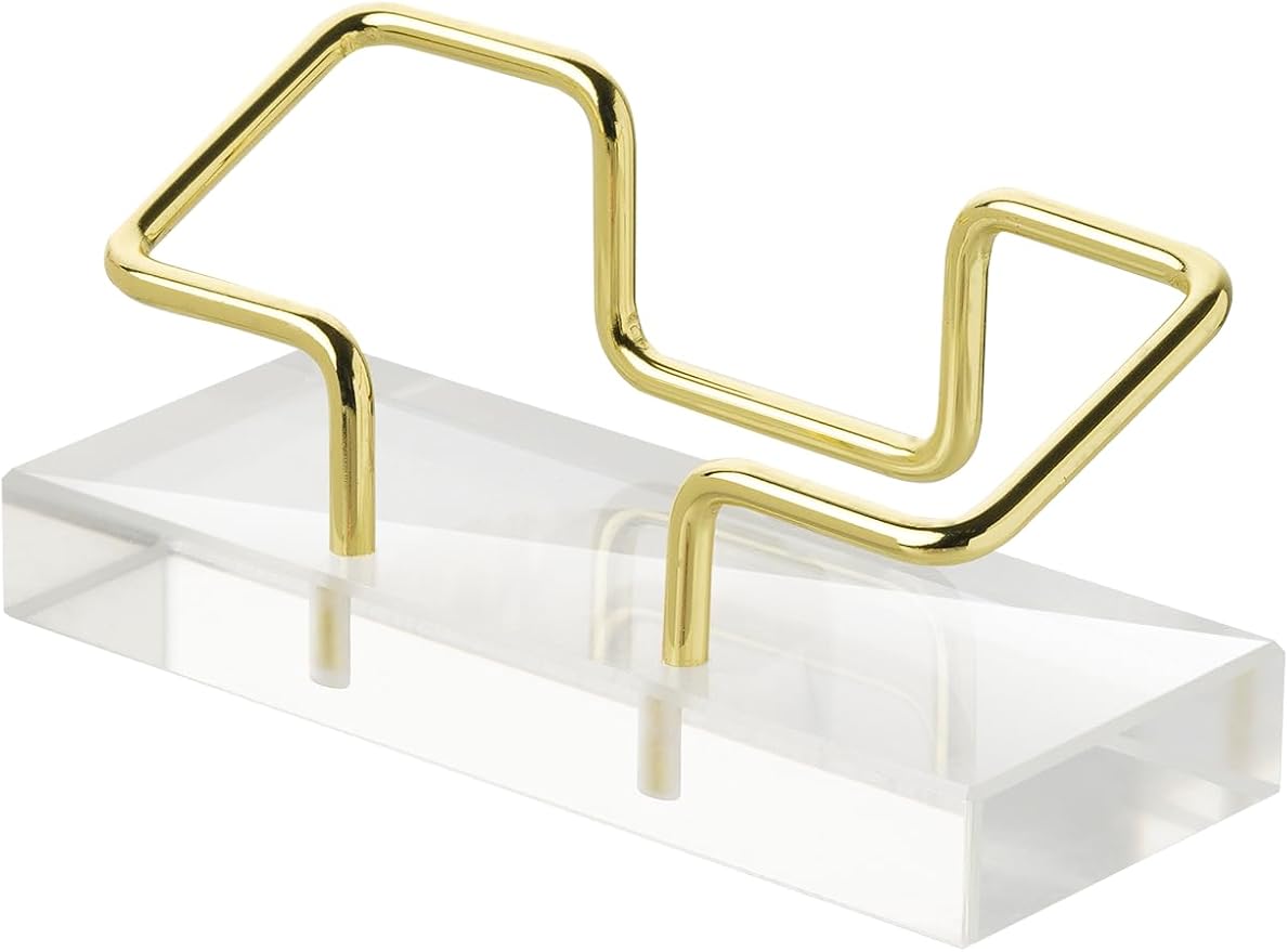 Business Card Holder for Desk, Modern Card Organizers and Office Desk Accessories for Men and Women (Golden)