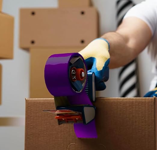 Heavy Duty Packaging Color Tape for Shipping,Packing and Moving 3" Wide x 2.0 Mil Thick -110 Yrd Roll -Acrylic Adhesive Tape for Box Sealing. (1 Roll, Purple, 3" Wide x 110 yds)