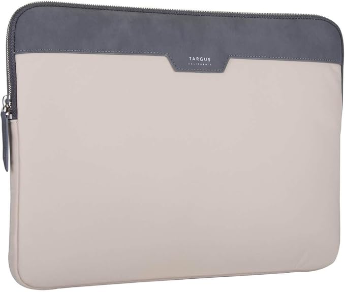Targus Newport Modern Style Sleeve with Durable Water-Repellent Nylon, Back Zip Pocket Pouch, Protective Slipcase fits 11-12-Inch Laptop/Notebook, Tan (TSS100106GL)