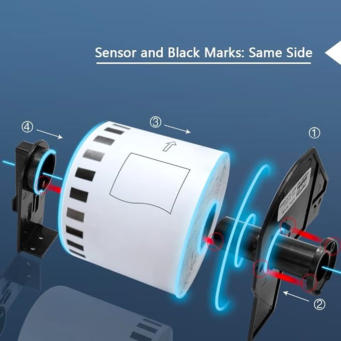 BETCKEY - Compatible Continuous Labels Replacement for Brother DK-2205 (2.4 in x 100 ft), Use with Brother QL Label Printers [10 Rolls + 2 Reusable Cartridges]