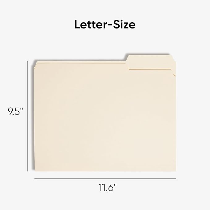 Smead File Folder, 1/3-Cut Tab, Assorted Positions, Letter Size, Manila, 100 per Box (10330)