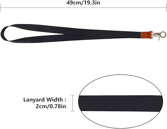 Lanyard, Long Neck Lanyard Key Lanyard, Id Badge Lanyard for Women and Men, Cute Cool Lanyard Strap for Car Keys, Card Holder, Whistle, Keychain, Wallet(Dark Brown)