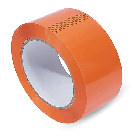 Heavy Duty Packaging Color Tape for Shipping,Packing and Moving 2" Wide x 2.0 Mil Thick -110 Yrd Roll -Acrylic Adhesive Tape for Box Sealing. (6 Rolls, Orange, 2" Wide x 110 yds).