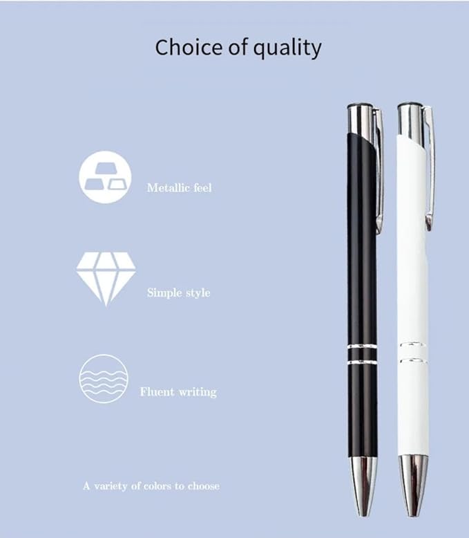 12 Pcs Stylish quality metal ballpoint Pens, Office and School stylus Ball Pen, black ink, soft writing experience (Gray)