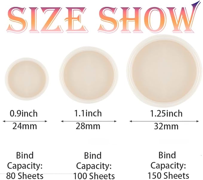 100PCS Discbound Notebook Accessories Expansion Planner Discs Binder Rings Loose-Leaf Plastic Book Binding Disc(White,1.25"(32 mm)