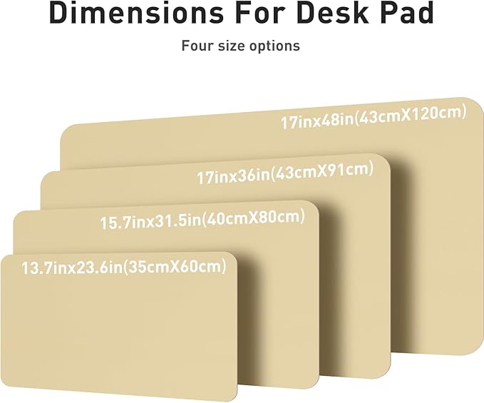 Aothia Leather Desk Pad Protector, Office Desk Mat, Large Mouse Pad, Non-Slip PU Leather Desk Blotter, Laptop Desk Pad, Waterproof Desk Writing Pad for Office and Home (48"x17", Soft Yellow)