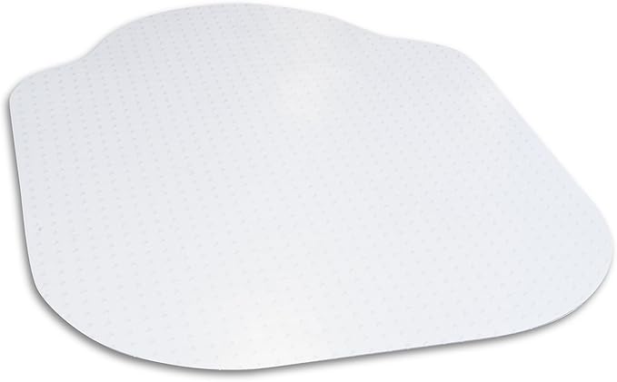 Evolve Modern Shape 42"x 56" Clear Office Chair Mat with Lip for Low and Medium Pile Carpet, Made in The USA by Dimex, C5D5001J