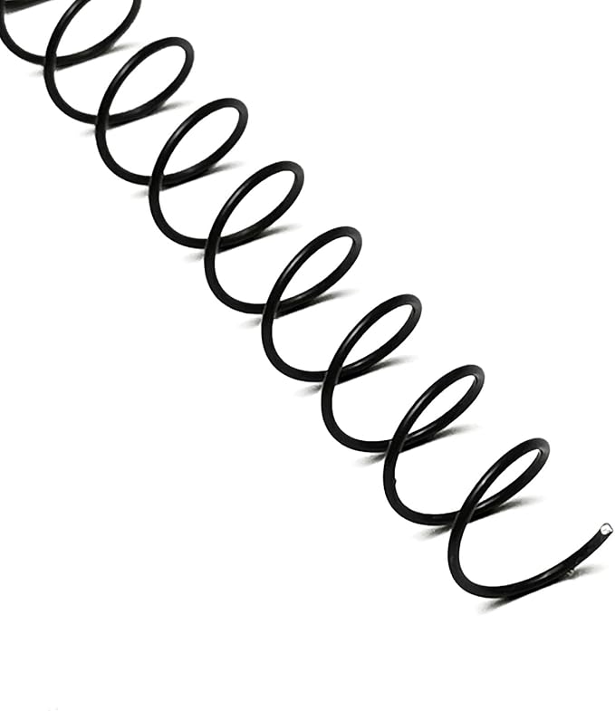 Rayson 7.9mm Spiral Wire Coil for Binding, 4:1 Pitch, 48-Loops, 5/16" Coils Metal Comb Binding 40 Sheet Capacity, Black Color & Pack of 100