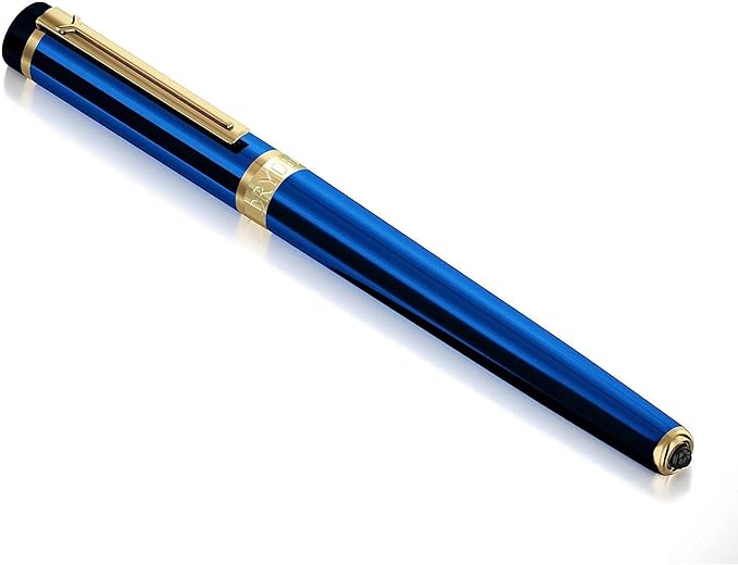 Dryden Designs Fountain Pen Medium Nib Gift Pouch - with 24 Ink Cartridges - MCM (Blue)