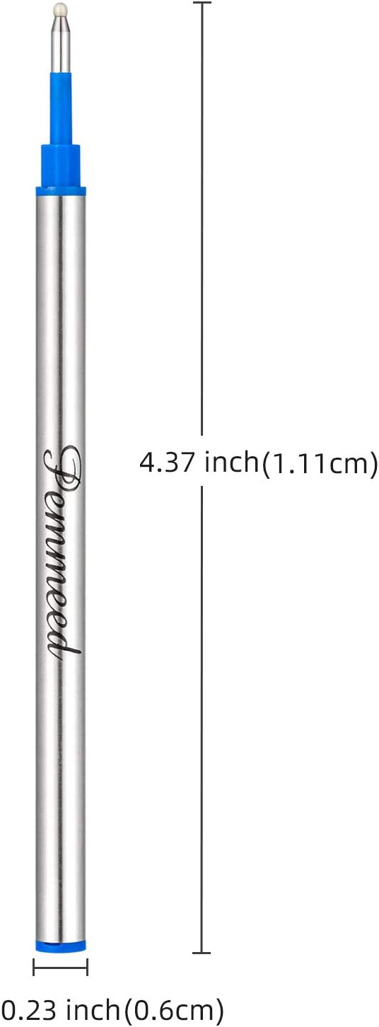 Rollerball Pen Refills Work for G5/G8 Pens, Parker Waterman Compatible Pen Refills,Gel Ink Metal Standard Size Fine Point 0.7mm Blue Ink (Pack of 10)
