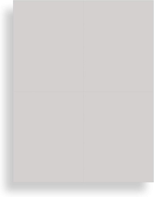 Blank Colored 4-up Postcard Paper by Desktop Publishing Supplies - 25 Sheets / 100 Postcards Pack - Printable with Laser or Inkjet Printer - Plain Matte Cardstock (Plain Grey)