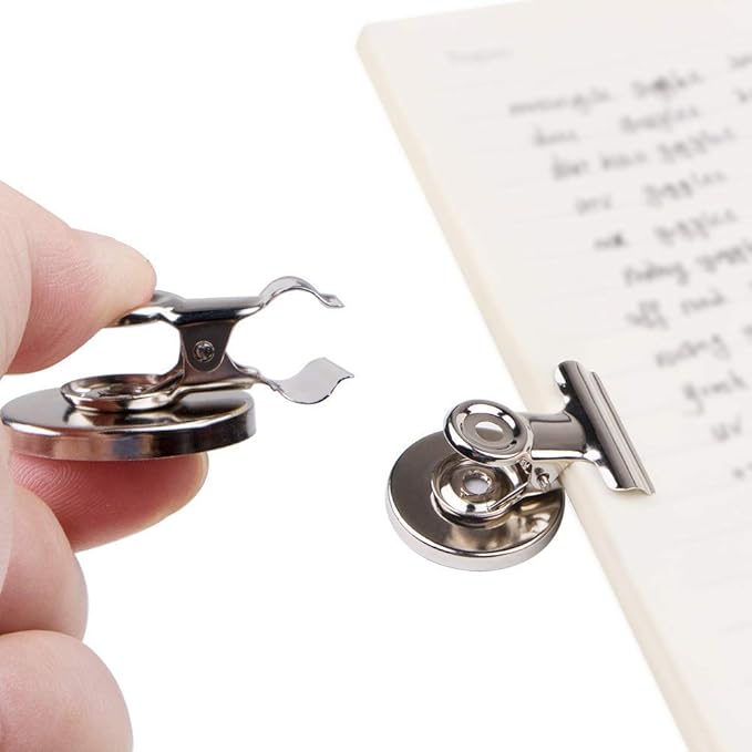 VNDUEEY Magnetic Clips, 50 Pack Strong Magnets for Whiteboard, Refrigerator, Office, Locker, Photo Displays (30mm Wide)