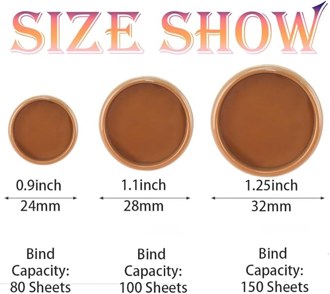 100PCS Discbound Notebook Accessories Expansion Planner Discs Binder Rings Loose-Leaf Plastic Book Binding Disc(Light Brown,1.25"(32 mm)