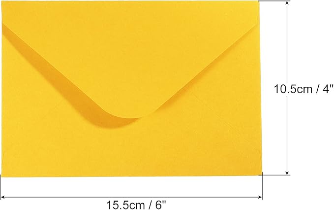 PATIKIL Mini Envelopes, 50 Pack Gift Cards Business Cards Envelope for Greeting Weddings, Yellow