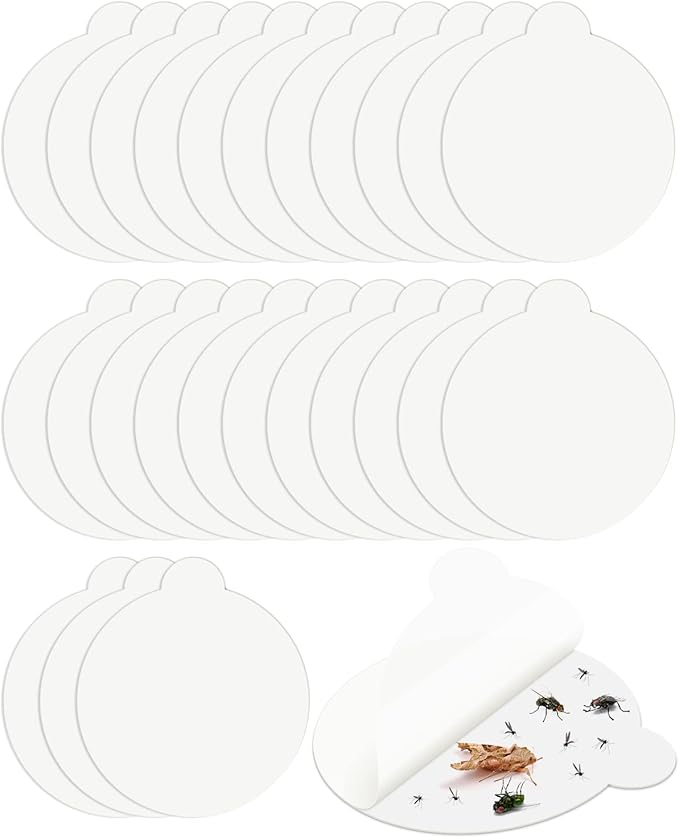 25Pack 4.3 Inches Replacement Glue Boards, Refillable Glue Boards Round Sticky Compatible for Katchy, Fenun, FVOAI, MOAHUNT Most Models Indoor Outdoor Lamp