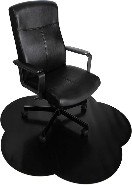 DESKU Flower Power Desk Chair Mat – Heavy-Duty PVC Mats for Carpet Floor Protection, Black, 48 x 49 Inches, Made in The USA