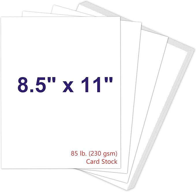 Joyberg 100P White Cardstock 8.5 x 11, 230gsm Cover Cardstock Paper, 85 Lb Heavy Card Stock for Printer, Card Stock Paper for Invitations, Scrapbooking, Crafts, Diy Cards, Decoration, Drawing