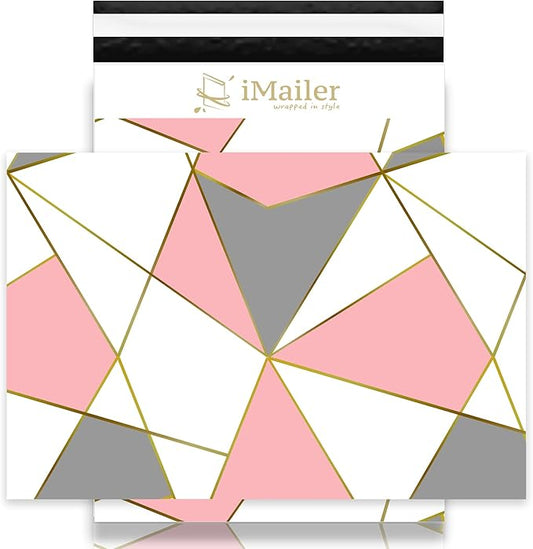 100 Count - 14 x 19 inch Poly Mailer Shipping Bags Envelope Triangle Print Mailing Package for Clothing-Self Seal…