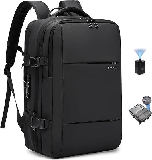 BANGE Air Vacuum Backpack with Pump,Seal Air Packing Vacuum System Compression with Anti Theft Lock, Expandable Large Capacity Backpack for Travel…