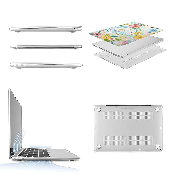 Compatible with 12 Inch MacBook A1534, Abstract Flower Hard Plastic Shell Cover Case