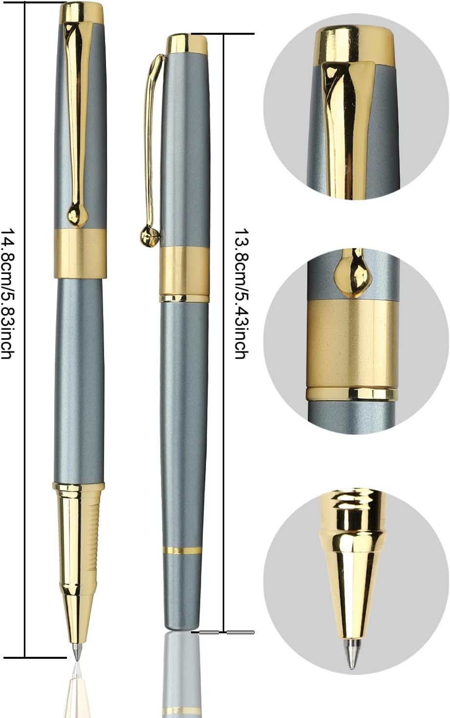 YIVONKA Ballpoint Pen Black Refill,Luxury Ballpoint Line width 0.5mm,Best Ball Pen Gift Set for Men & Women Professional Executive,Office,Nice BallPens Classy Gift Box (2 Blue)
