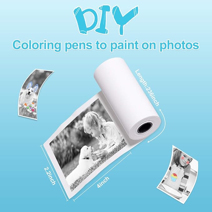 10 Rolls Print Paper for Kids Instant Print Camera Refill Print Paper Works with MINIBEAR VTech Kidizoom Camera,Thermal Paper Fit for Most Kids Instant Camera…