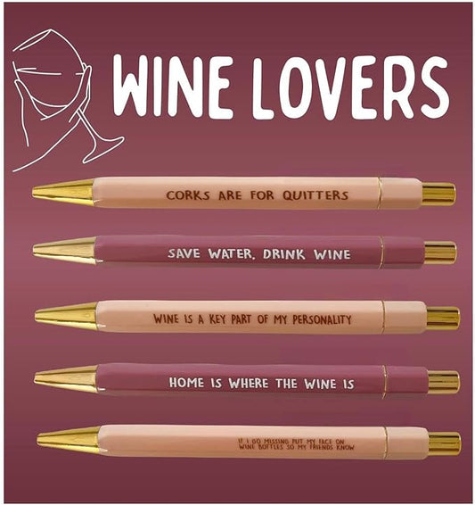 Jxueych Funny Pens, 5-Count, Black Ink, Medium Nib 1.0mm, Office Gifts for Coworkers, Personalized Pens with Vibrant Funny Quotes and Swear Word Daily Pen Set