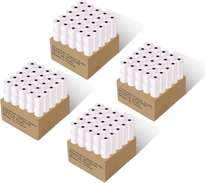 Immuson 2 1/4 x 50 Thermal Paper Receipt Rolls 2.25 x 50 ft Receipt Paper POS Cash Register Fits Credit Card Terminals Verifone (200 Rolls)