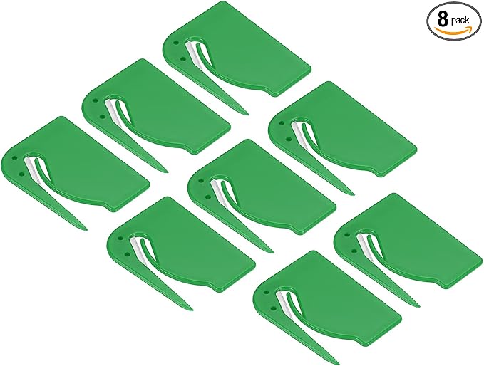 PATIKIL Letter Opener Envelope Slitter, 8 Pcs Mail Slitter with Razor Safe Mail Opener for Envelope Paper Package Open for Home, Office Green