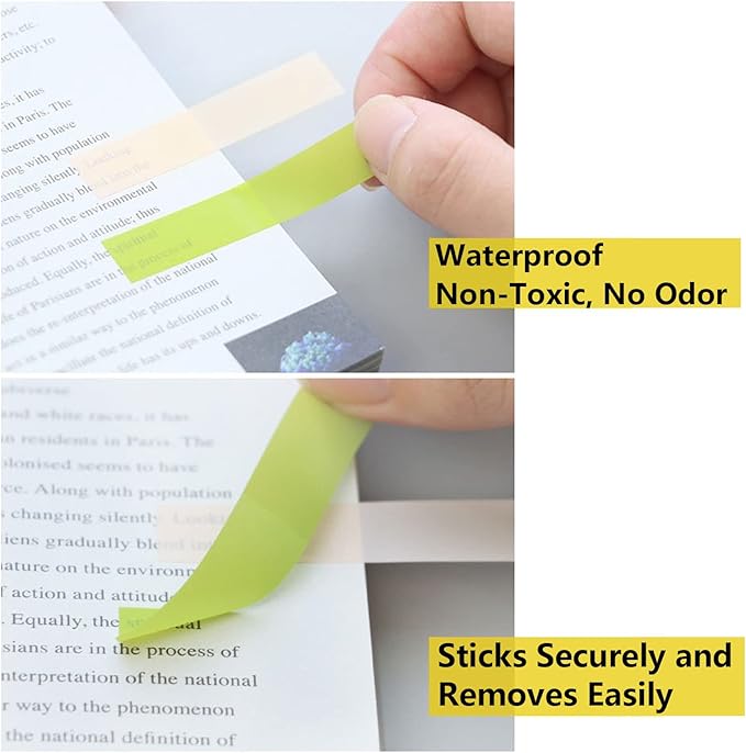 ELII 2400Pcs Sticky Tabs for Annotating Books,Morandi Book Tabs for Binders,Page Markers Clear Writable and Repositionable Book Flags Strip Index Tabs (morandi-2400pcs New)