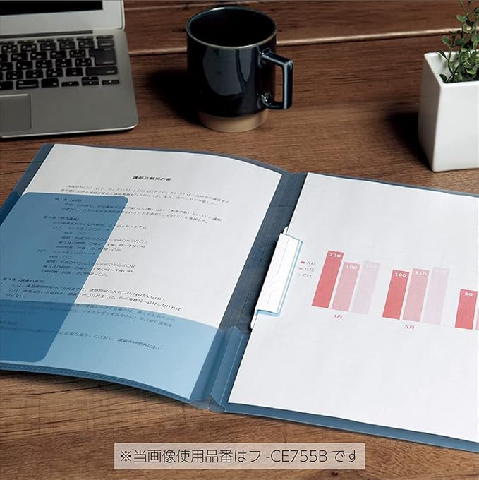 Kokuyo Campus Easy to Review Print File, Clip Folder, File Folder, A4, Blue, Japan Import (FU-CE755B)