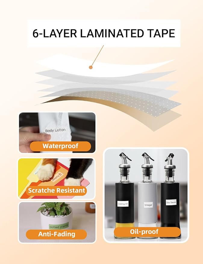 MakeID L1 E1 Q1 Label Maker Tape Refills, 3-Roll 16mm x 4m (0.63" x 13') Continuous Consumables Thermal Laminated Office Labeling Tape Replacement