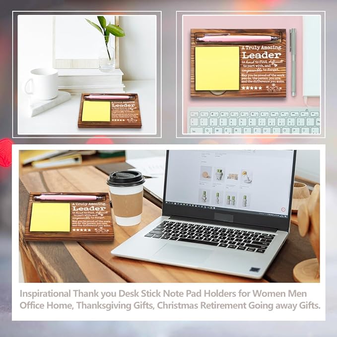 Thank You Appreciation Gift for Leader, Great Leader Gifts for Women, Best Team Leader Gifts for Women Men, Going Away Gift Retirement Gift for Leader, Leader Self-Stick Note Pad Holders-DW50