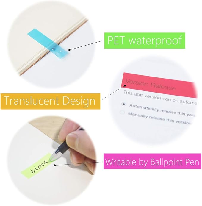 KICNIC Page Markers Sticky Index Tabs 1500 Pcs, Arrow Flag Tabs Colored Sticky Notes for Page Marker Bookmarks, 10 Colors, Stick Securely, Remove Cleanly