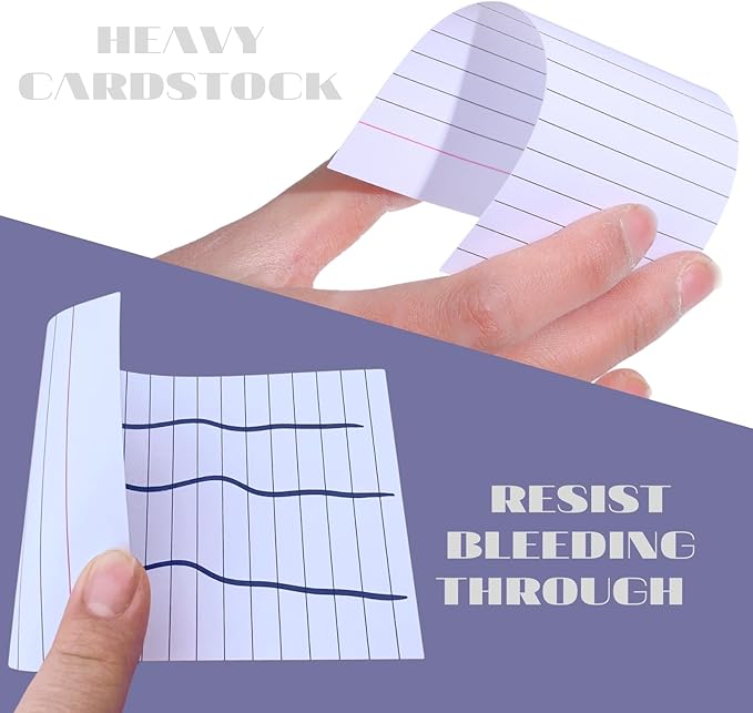 Vertical Ruled Index Cards 3 X 5 Flash Card Double Sided Lined Notecards Heavy Weight Ruled Checklist Thick Recipe Cards for Studying, School, Home and Office（White,100Count）