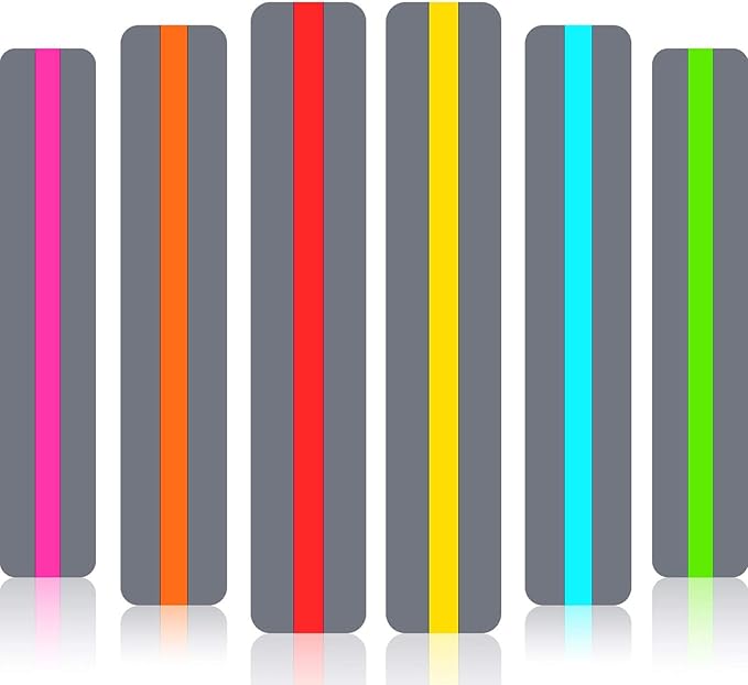 Zonon Guided Reading Strips Highlight Strips Colored Overlay Highlight Bookmarks Help with Dyslexia for Crystal Children and Teacher Supply Assistant (36 Pieces)