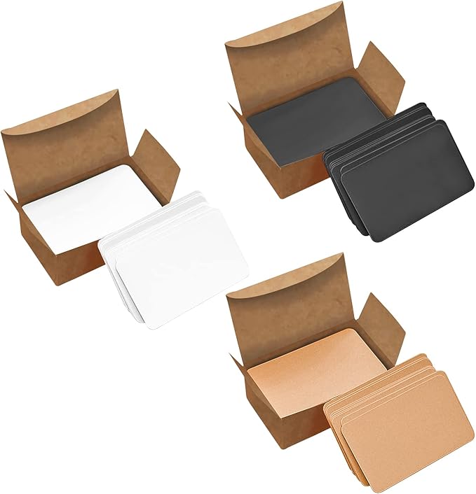 VANRA 300 Small Blank Cards 3.5x2 inches Color Cardstock Study Flash Cards Index Cards, Unruled with Rounded Corners (Assorted colors, 300/Pack)