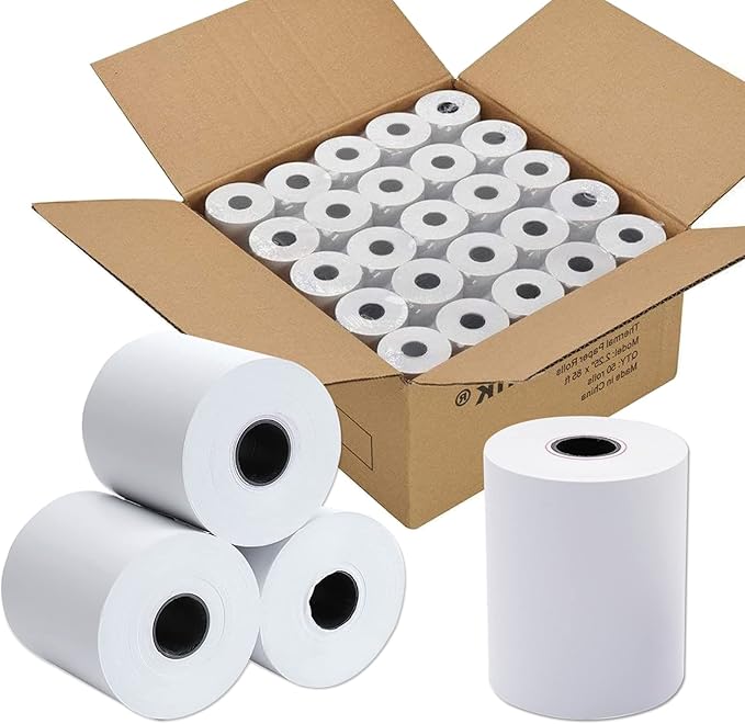 Immuson 2 1/4 x 50 Thermal Paper Receipt Rolls 2.25 x 50 ft Receipt Paper POS Cash Register Fits Credit Card Terminals Verifone (50 Rolls)