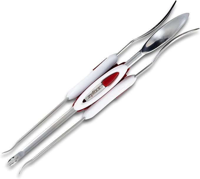 Zyliss Seafood Picks - Seafood Spoon & Fork - Stainless Steel Utensils - Dual-Ended Picks & Seafood Tools - Kitchen Tool & Gadget - Dishwasher Safe - Stainless Steel