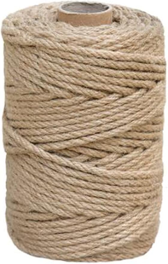 1/5 in (5 mm) X 164 Ft (50 Meters) Natural Sisal Hemp Rope Heavy Duty Thick Twine for Cat Scratcher Post Tree, Garden, Binding, Crafts Packing Material