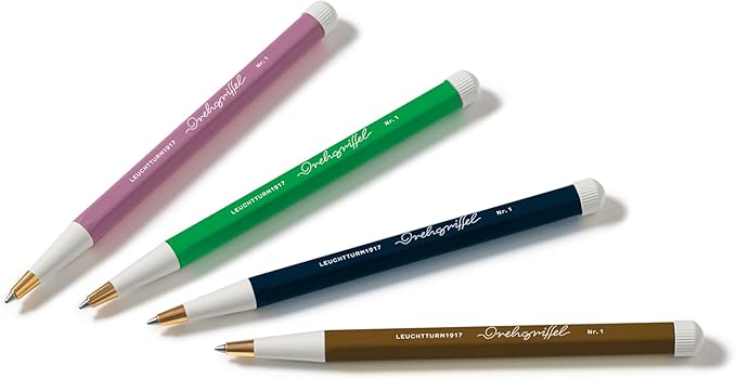 LEUCHTTURM1917 Spinning Pencil No.1 Brass Aluminium Ballpoint Pen with Blue Ink Design Awarded Spice Brown 372216