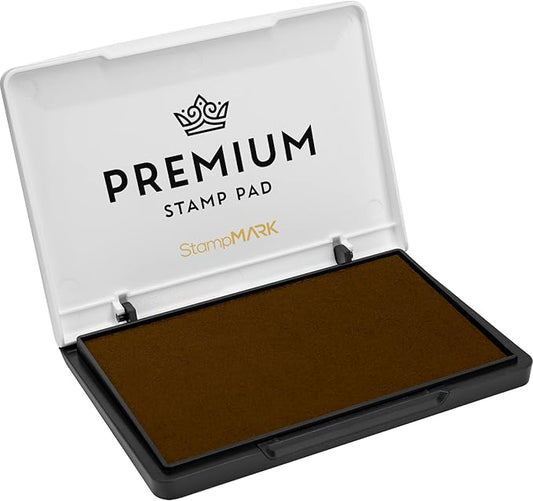 Premium Stamp Pad Medium Size 3" x 4" - for Traditional Rubber Stamps - Felt Pad Brown Color
