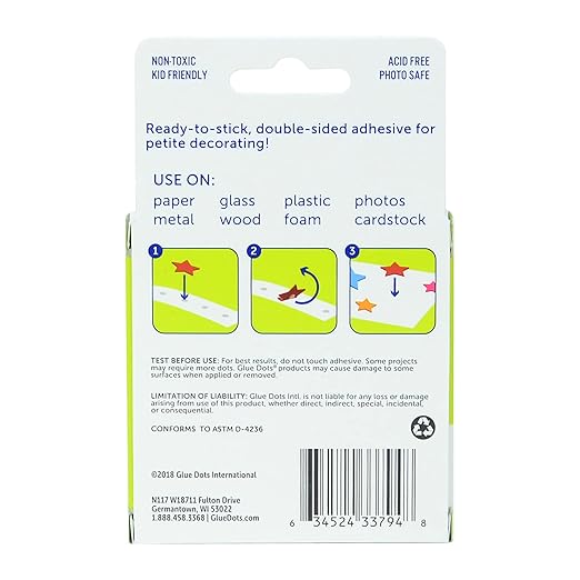 Glue Dots, Mini Dots, Double-Sided, 3/16", 300 Dots, DIY Craft Glue Tape, Sticky Adhesive Glue Points, Liquid Hot Glue Alternative, Clear