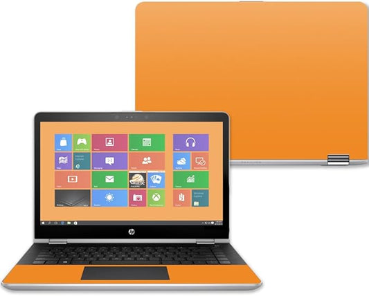 MightySkins Skin Compatible with HP Pavilion x360 15" (2017) - Solid Orange | Protective, Durable, and Unique Vinyl Decal wrap Cover | Easy to Apply, Remove, and Change Styles | Made in The USA
