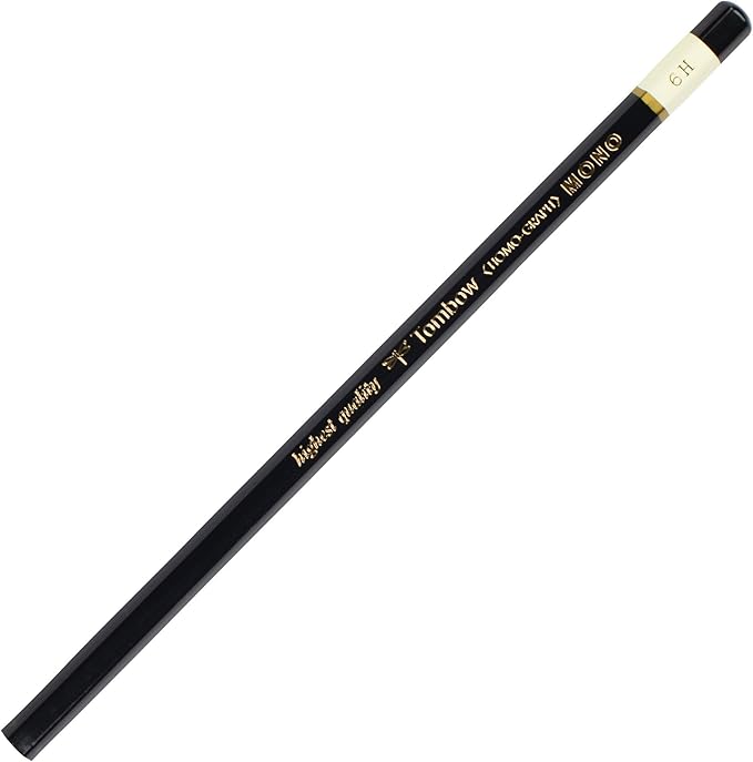 Tombow 51516 MONO Drawing Pencil, 6H, Graphite, 12-Pack