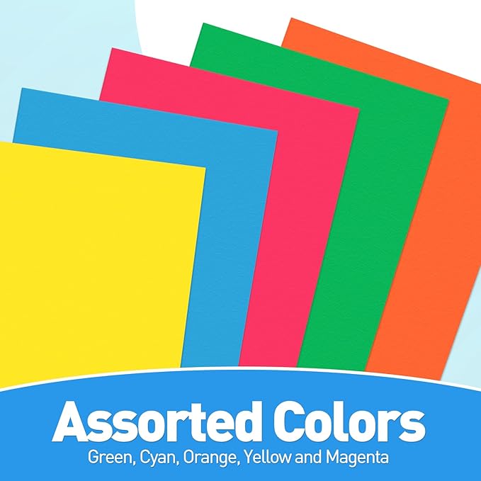 Two Pocket Folders, RAZCC 75 Pack 2 Pocket Folders Fit Letter Size Paper, Paper Folders with Pockets for School Office Business Home, Assorted 5 Colors